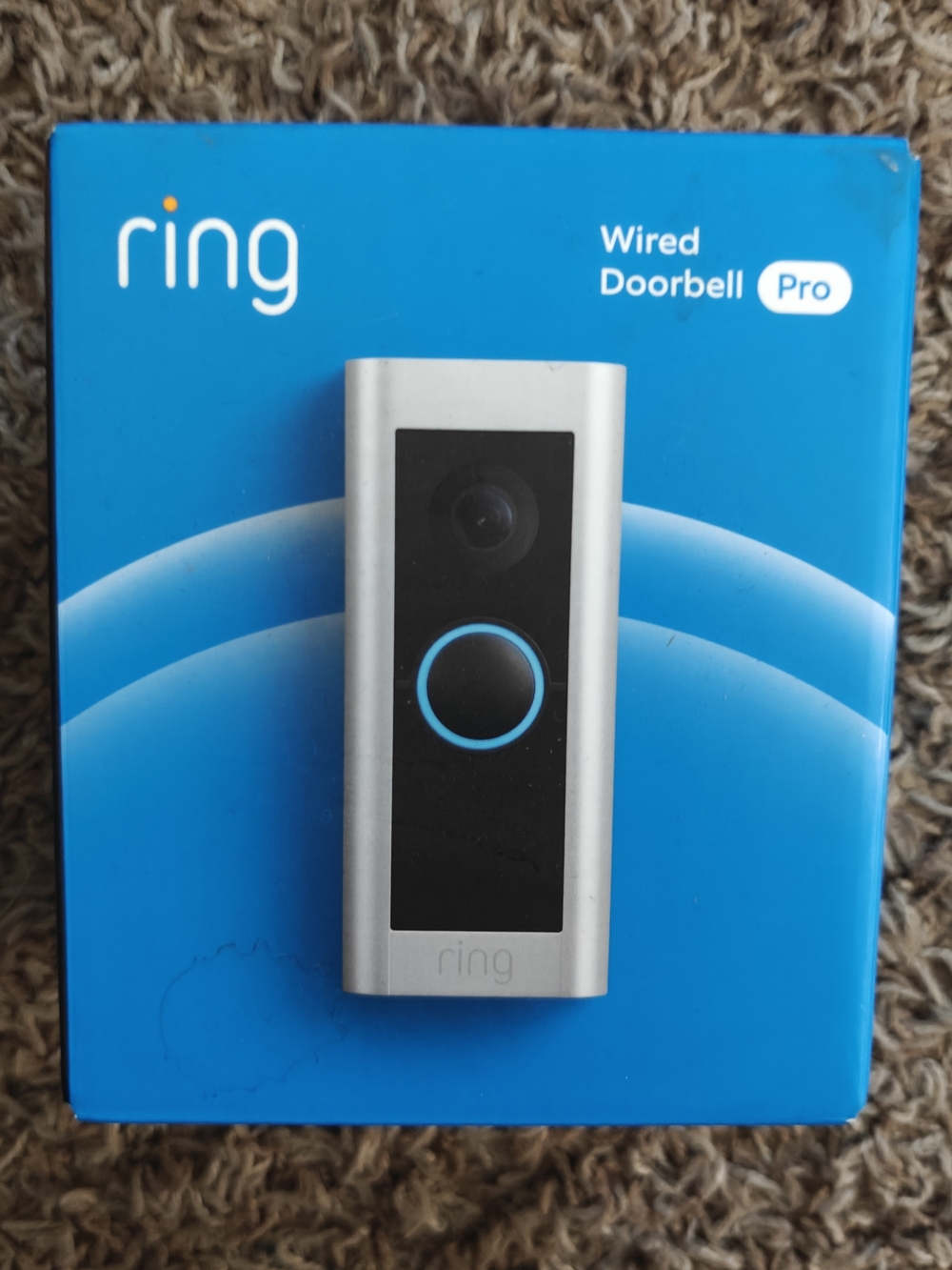 Ring Wired Doorbell Pro - Silver and Black with Blue Accent